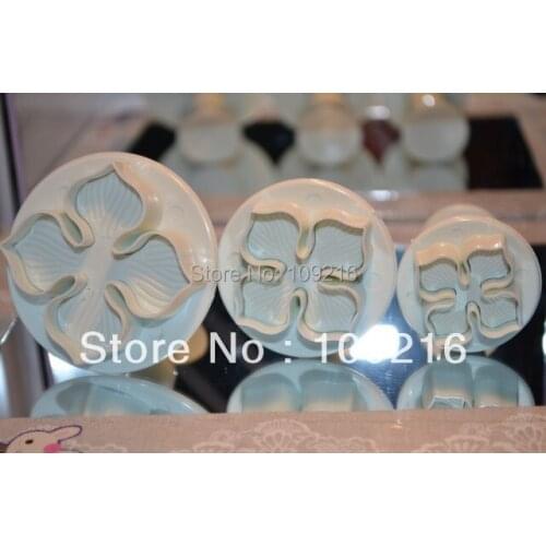 3pcs/set Hydrangea Food Grade Plastic Fondant/Cake Biscuit/Cookies Decorating Spring Plunger Cutter Tools