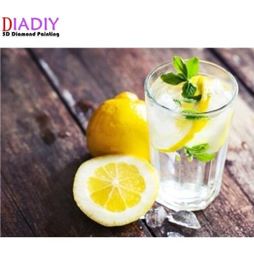 5D DIY Diamond Painting fruit lemon Full Square Diamond Embroidery Decor Home Resin Drill Crystal Picture Of Rhinestone