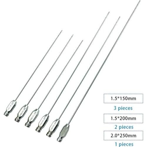 6pcs/kit Micro Cannula Water Injection Needle Liposuction Cannulas Liposuction Tools
