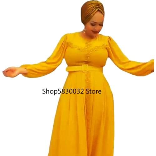 Dashiki African Dresses For Women 2021 Autumn Long Sleeve Maxi Dresses Boho Ruffle Gown Party Robes Abaya Kaftan Ankara Boubou