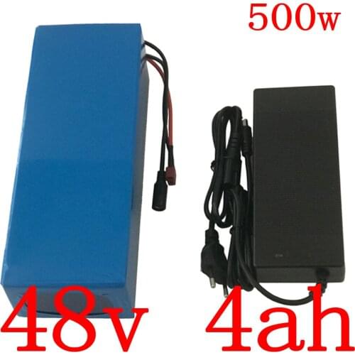 48v battery 48V 4AH electric bike battery 48v 4Ah lithium battery for 48V 250W 350W 500W ebike motor with 15A BMS +2A charger