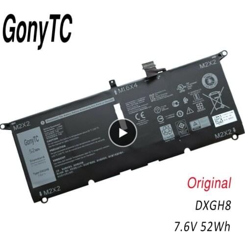 GONYTC DXGH8 7.6V 6500mAh 52Wh Battery for Dell XPS 13 9370 9380 FHD I5 13-9370-D1601S 13-9370-D1701G 13-9380 P82G 0H754V