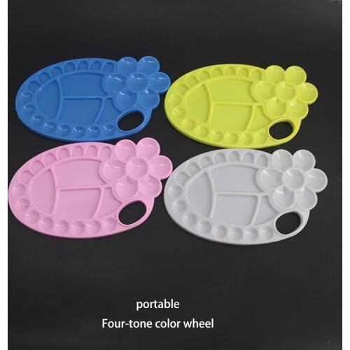 Non-Stick Paint Palette Artist Painting Mixing Tray Palette With Handle,Flower Shape Easy Clean Art Palette for Acrylic Painting