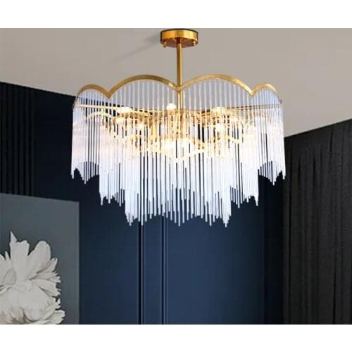 Atmospheric Exquisite Living room Lamp Gorgeous Crystal Chandelier Art style bedroom dining room lamp in villa duplex building