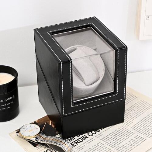 Watch Winders For Automatic Watches Mechanical Watch Single Watch Winder Box Motor Rotator Leather Transparent Cabinet Case 2021