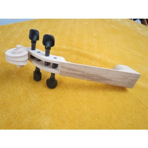 One piece of unfinished violin neck 4/4 with 4pcs vioin pegs