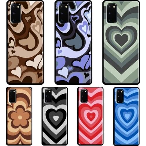 Latte Love Brown Heart Swirl Aesthetic Case For Samsung Galaxy S21 Ultra S20 FE Note 20 Ultra Note 10 S8 S9 S10 Plus S10e Cover