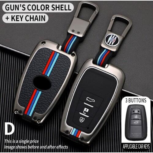 Zinc Alloy+Silicone Cover Car Key Case Cover Shell for Toyota CHR C-HR Prado Prius Camry Corolla RAV4 2017 2018 2019 Accessories