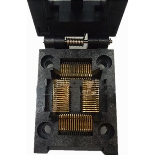 QFP64-0.8 QFP64 Clamshel Structure Burn in Socket Pitch 0.8mm QFP64/FPQ-64-0.8-10A Test Flash Programming ZIF adapter