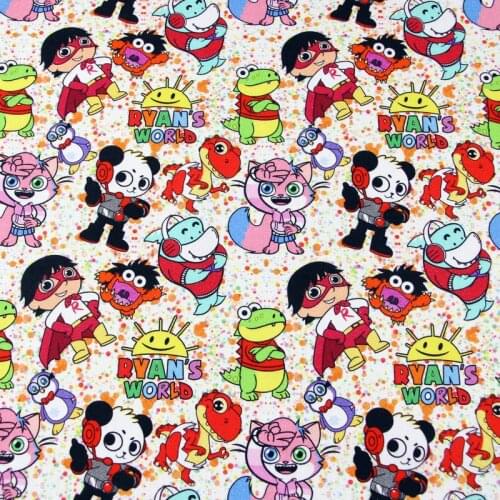Cartoon Ryan BOY Cotton Fabric for Boy Clothes Bedding Set Hometextile Curtain Cushion Cover DIY Needlework Material