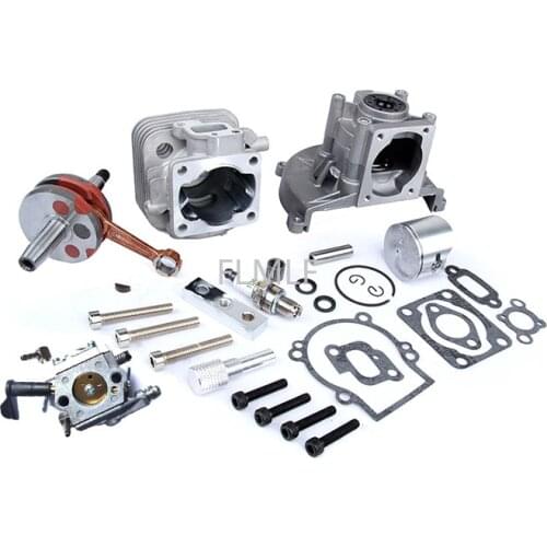 30.5CC 4 Bolt Engine Cylinder Set ( with Crankshaft + Ruixing Spark Plug) Fit for 1/5 HPI ROVAN ROFUN KM BAJA 5B Losi 5ive T FG