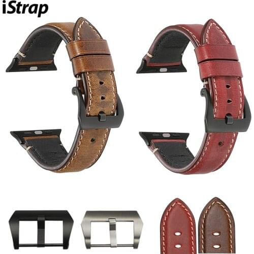 IStrap For Apple Watch Band Leather Strap for iWatch Accssories for Series 1/2/3/4 Watch Band Strap 38mm 40mm 42mm 44mm
