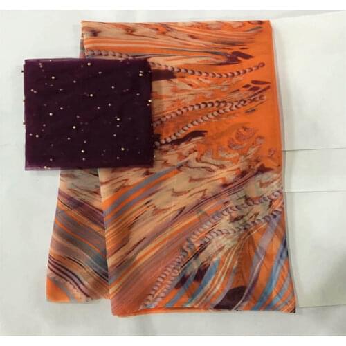 LX!(5+2 Yards/set ) African soft silk fabric for garment neat embroidery on the material with swiss voile lace tissu! F33012