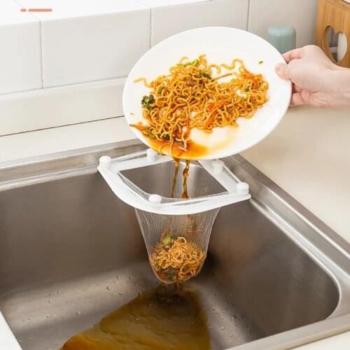 Sink Filter Bag Kitchen Gadgets Triangle Drainage Rack Disposable Soup Separation Filter Net Bag For Kitchen Accessories