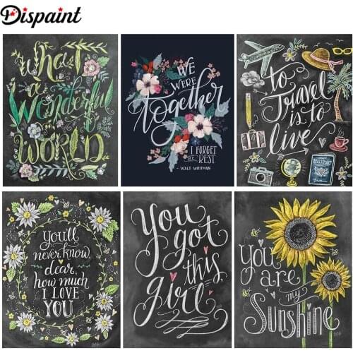 Dispaint Full Square/Round Drill 5D DIY Diamond Painting "Black Board Text" 3D Embroidery Cross Stitch 3D Home Decor Gift