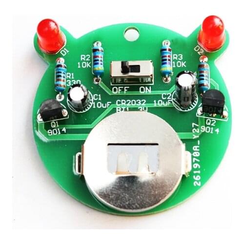 Diy electronic kit set Cartoon bear LED flash light production kit Simple flash parts DIY skill competition Triode Welding