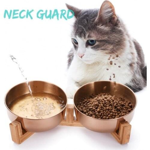 2021 New Pet Bowl Cat Puppy Feeding Supplies Double Pet Bowls Dog Food Water Feeder Dog Accessories Durable Stainless Steel