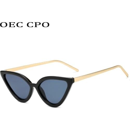 OEC CPO Fashion Cat Eye Sunglasses Women Brand Trend Triangle Frame Black Sun Glasses Female Men Vintage Eyewear UV400 oculos