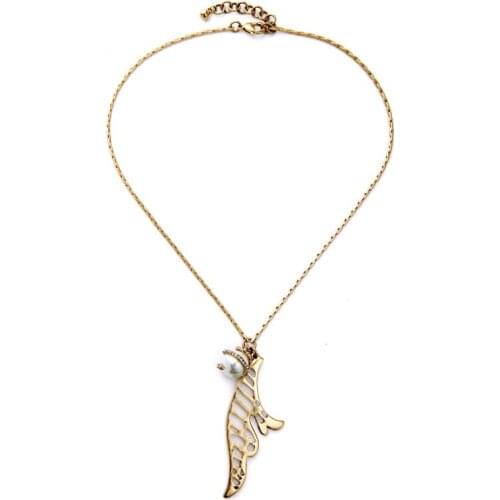 Simulated Pearl Hollowed Pendant Necklace Casual Charm Gold Color Short Necklaces For Women Indian Jewelry