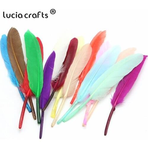 SALE Lucia crafts 48pcs 10-16cm Random mixed colors Natural feathers For Decoration Plumes Craft DIY Handmade accessories CH0551