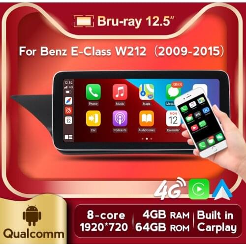 Blue anti-glare! 12.5" Android 10 Qualcomm car radio gps navigation for Benz E Class W212 E200 E230 E260 E300 S212 2009-2015