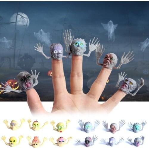 Y3NF Skull Finger Puppets for Kids Play in the Night 6 PCS Kids Favourite Halloween Presents Kids Lovely Present