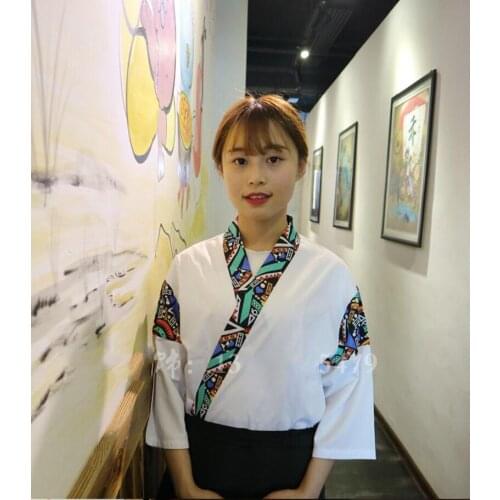 Japan Cuisine uniform chef work suit Restaurant service uniform Waitress Kimono Work wear chefuniform091802