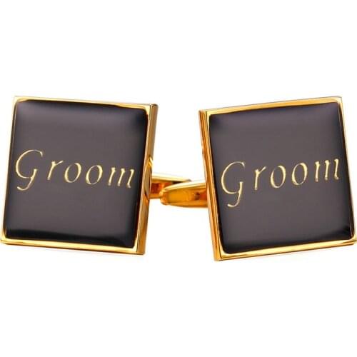 Kpop Cufflinks For Mens Square Groom Men Shape Gold Color Cuff Links High Quality Wholesale Men Jewelry Cuff link C306