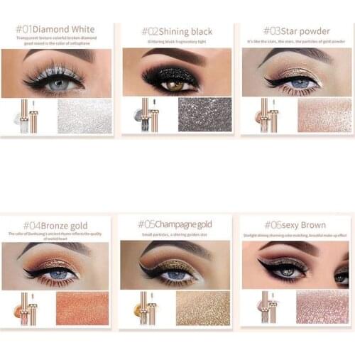 6 Colors Liquid Glitter Eyeshadow Quick Drying Shadow Eyeshadow Makeup Shimmer Liquid Eyeshadow Maquiagem Maquillaje Makeup