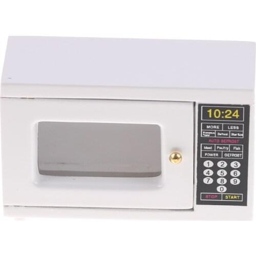 1PCS New 1:12 Miniature White Microwave Oven Dollhouse Kitchen Accessories Furniture Toys