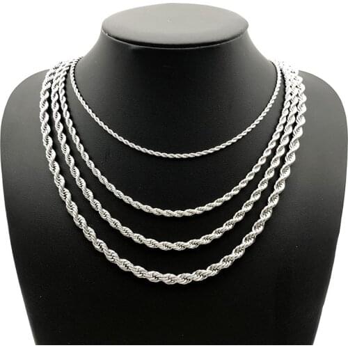 1 Piece 316L Stainless Steel 3mm 45 60cm Length Twisted Swag Rope Chain for DIY Women Men Necklace Chain Jewelry Accessories