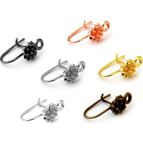 10pcs 2019 New Best Selling Alloy Plating 5 Colors Flower Pattern Woman Earrings Jewelry Making Accessories Wholesale