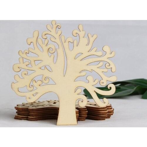10pcs/set Blank Wooden Tree Embellishments for DIY Crafts Embellishments for Birthday Party Wedding Decoration Gift