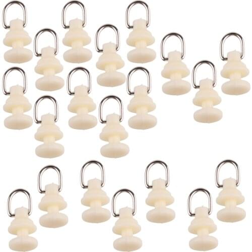 20Pcs Plastic Curtain Track Roller Glider Rail Runner 15mm for Balcony Bath Kitchen office restaurant hotel ABS plastic