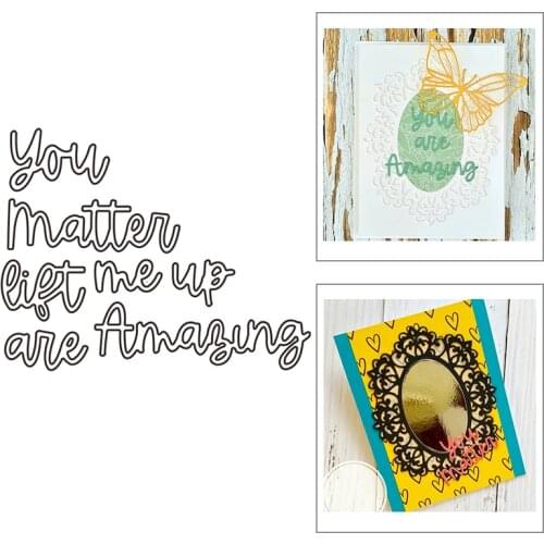 2021 New English Words Are Amazing Metal Cutting Dies For DIY Craft Making Greeting Card Album Scrapbooking No Clear Stamps Sets