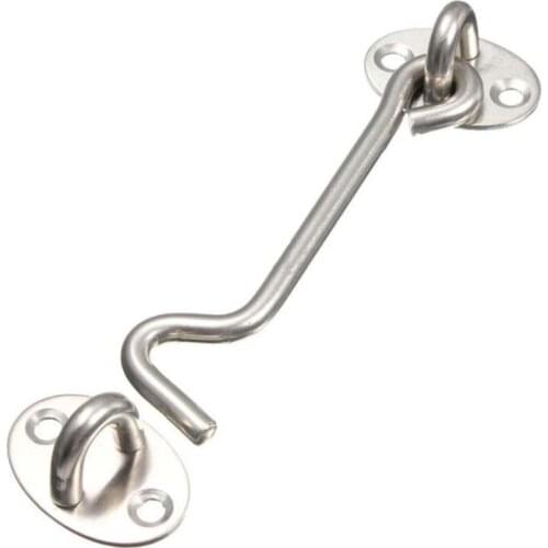 3/4/6/8 inch Crescent Window Lock With Safety Switch Cabin Hook DoorHolder With install Screws Latch Lock Catch