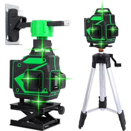 12/16 Lines 3D 4D Green Laser Level Auto Self-Leveling 360 Horizontal & Vertical Cross Line Powerful Level Laser High Precision