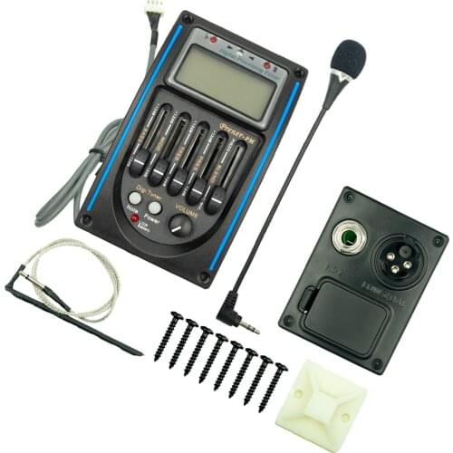 Acoustic Folk Classical Guitar 5-Band EQ Equalizer Preamp Piezo Pickup Tuner AMP with LCD and Microphone Set
