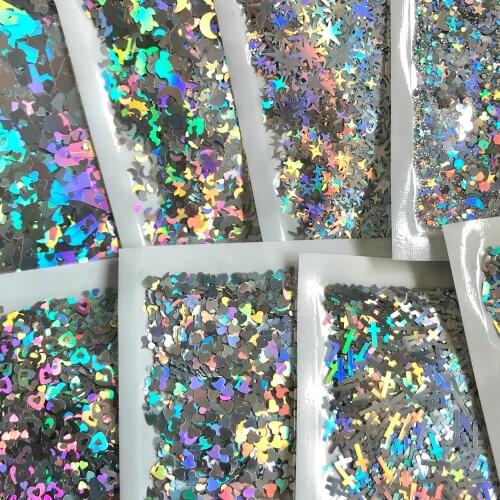Assorted Laser Silver Glitter Flakes Nail Art DIY Resin Mold Sequins Stuff Decor Phone Case Shaker Fillings Sparkle Paillett