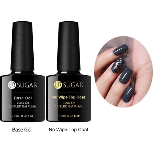 UR SUGAR 7.5ml Base Coat No Wipe Top Coat Color Gel Nail Polish Matte UV Top Coat UV LED Soak Off Nail Art Gel Varnish varnish