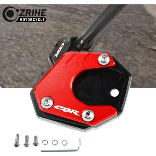 For Honda CBR CBR650R 2019-2020 Motorcycle Side Stand Black chassis Kickstand Sidestand Enlarger Support Extension With logo CNC