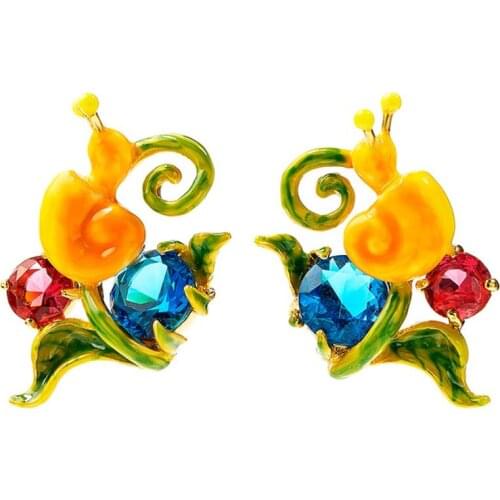 CSxjd New Hand painted Enamel color snail earrings Earrings Women Fashion Jewelry