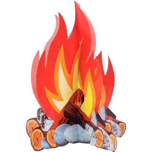 3D Flame Decorative Cardboard Halloween Flame Decoration Easter Christmas Fire for Bonfire Party Decoration