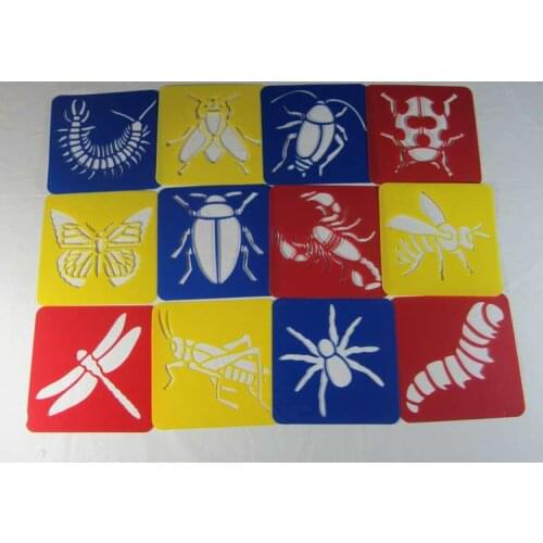 Children Puzzle Early Painting Insect Drawing Board Sketchpad Toy Stationery Template Tools Plastic Unisex 2021