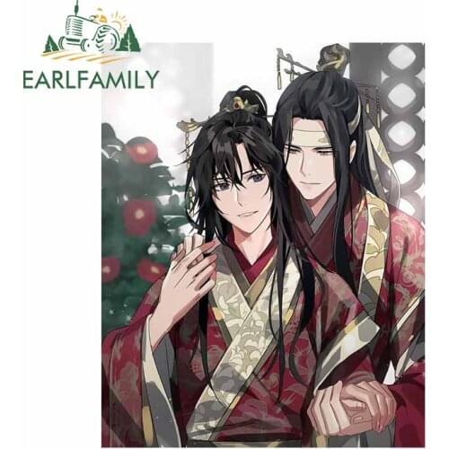 EARLFAMILY 13cm x 10.4cm for Mo Dao Zu Shi Wei WuXian Car Stickers Personality Refrigerator Decals Scratch-Proof Vinyl Car Wrap