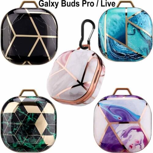 Chrome Marble Hard Case For Samsung Galaxy Buds Pro Buds live Charging Cover Accessories