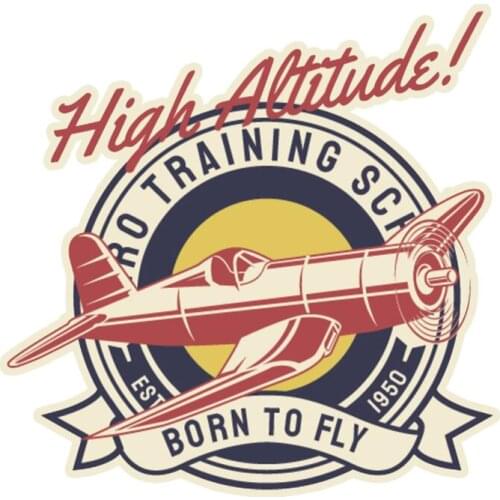 Interesting High Altitude BORN TO FLY Vintage Airplan&Car Sticker PVC Decal Car window bumper sticker13*13cm