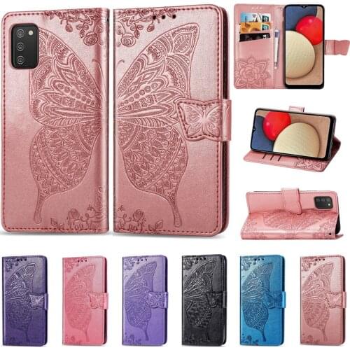 Wallet Butterfly Embossing Leather Flip Case For Samsung Galaxy A02 A02S A03S A11 A12 A21S A22 A31 A32 A41 A50 A51 A52 A71 A72