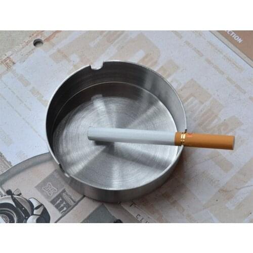 8/10/12CM Thick Stainless Steel Round Integrated Ashtray Ash Tray Holder Anti-scalding Cigarette Holder Eco-Friendly