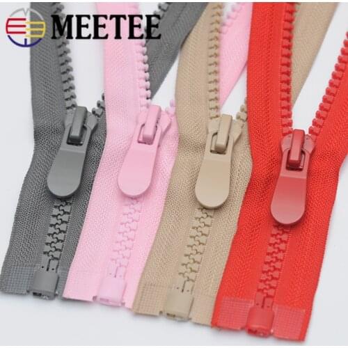 Meetee 1pc/2pcs 100cm 8# Resin Zipper for Down Jacket Open-End Zippers DIY Coat Garment Sewing Zips Repair Accessories KY932